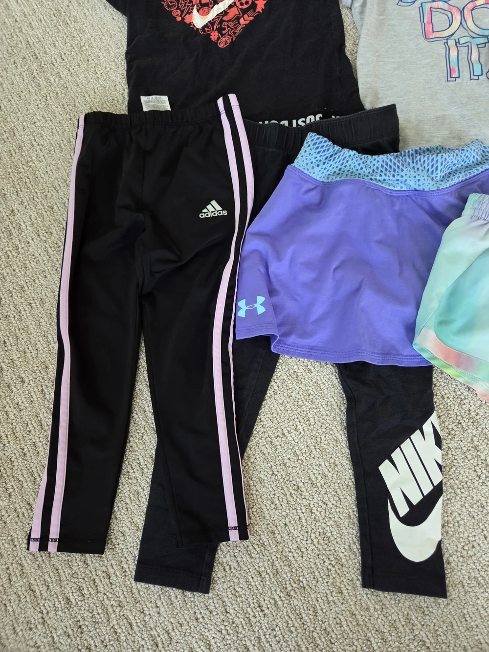 Nike, Adidas, and Under Armour Girls Athletic Clothing Lot